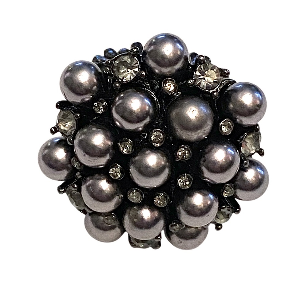 Gray Pearl Gunmetal Ring